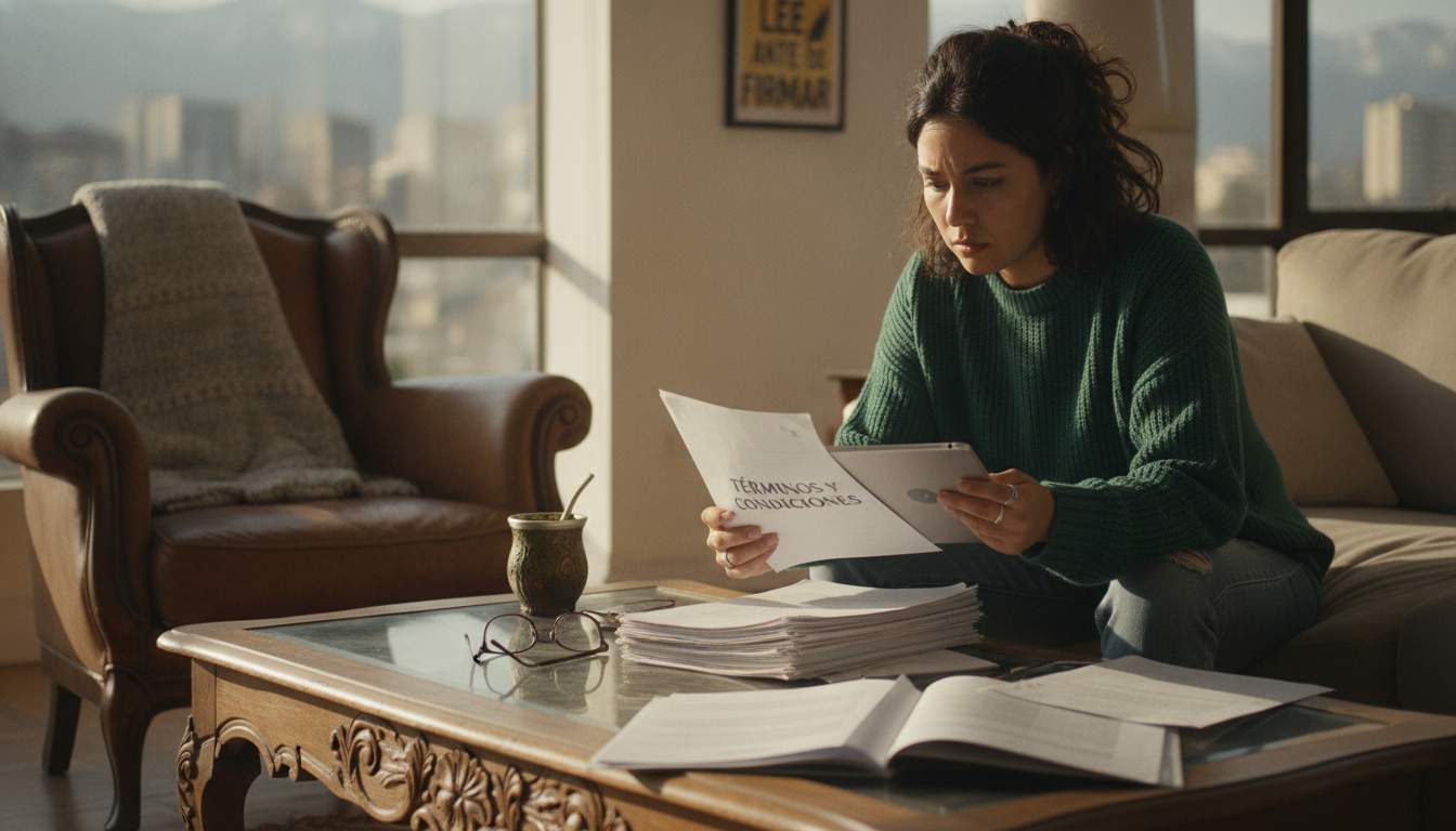 Stay Informed with Our Policies Woman reviewing terms and conditions